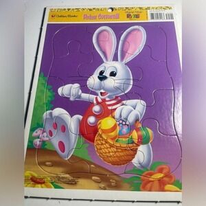 Vintage 2001 Golden Books Peter Cottontail Frame Tray Easter Puzzle 11" x 8"